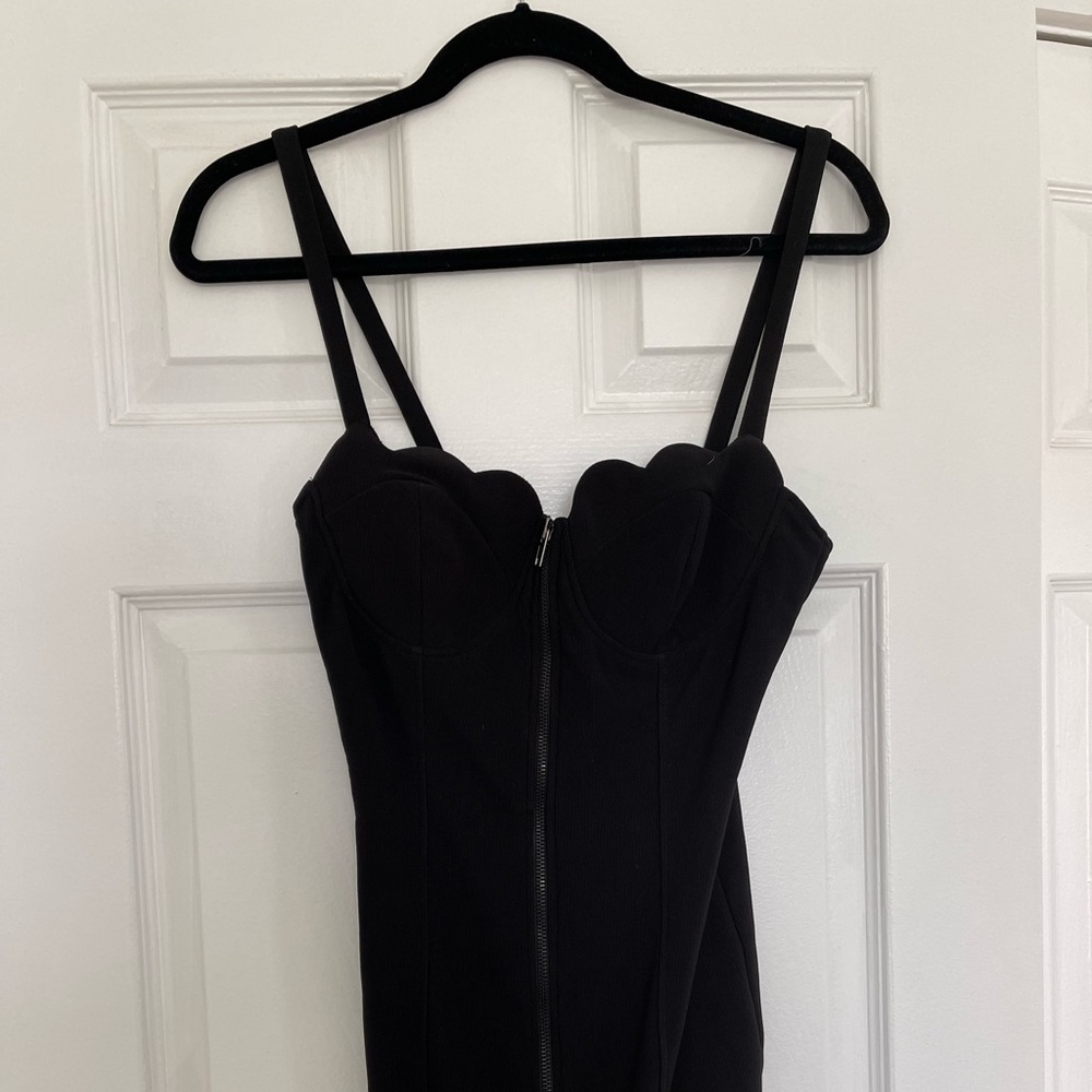 Nasty Gal black bustier zipper dress